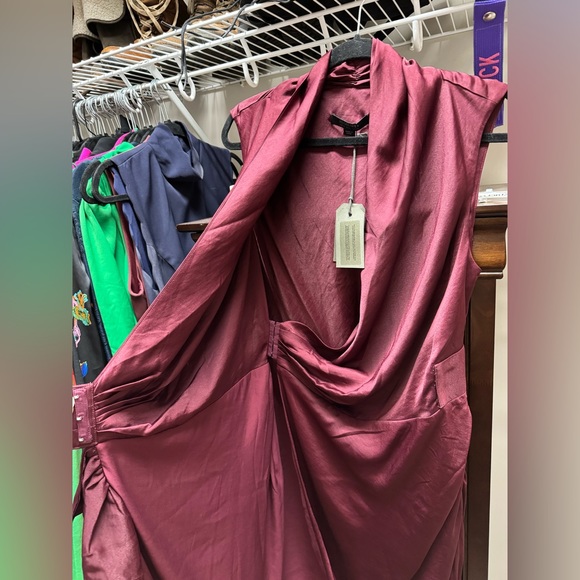 NWT Maroon All Saints Wrap Dress Sz 10 - Picture 5 of 6
